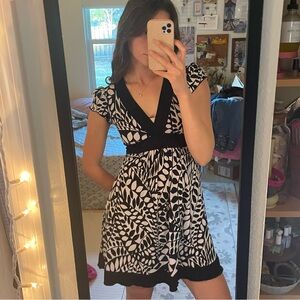 Speck Black and White Geometric Midi Dress